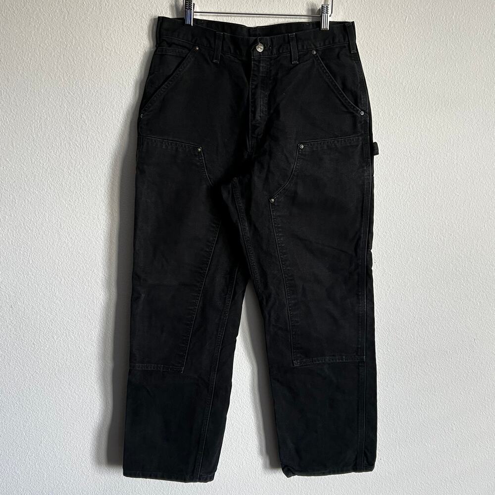 Carhartt B136 BLK black double knee work wear carpenter pants
